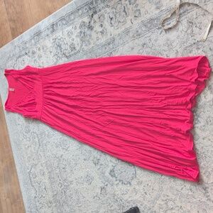 Loveapella Vibrant Hot Pink V-Neck Sleeveless Tank